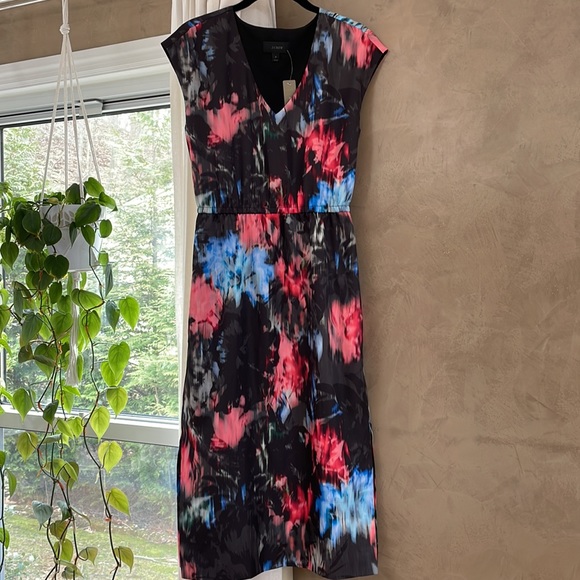 NWT J.Crew Drapey Side Slit Dress in Floral Splash - Picture 6 of 10
